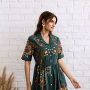 Embroidered Boho Bloom Midi Dress