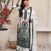 Amri White Lucknowi print dress(Free size S to 2XL)