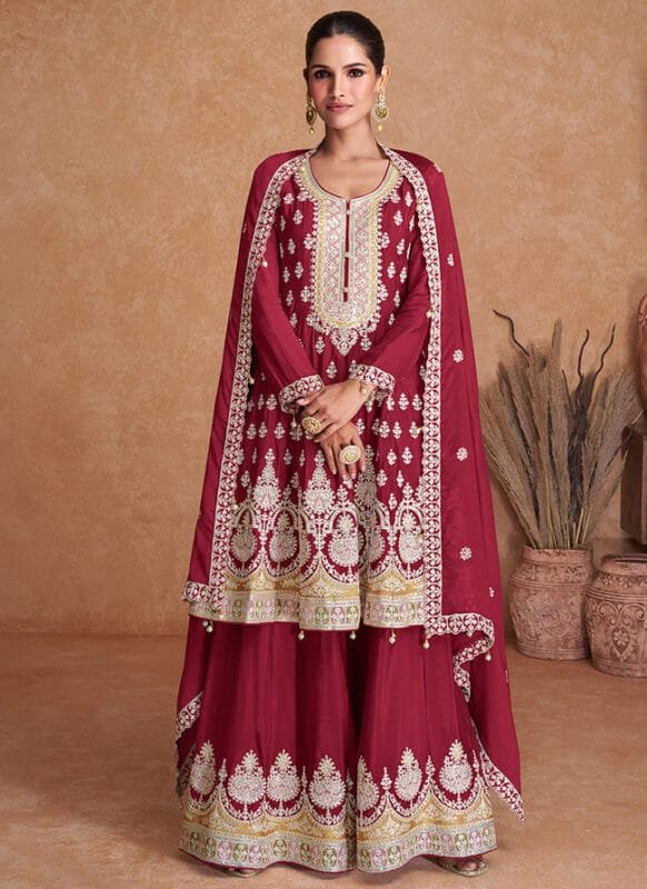 Flory gold Chinon Ghagra suit
