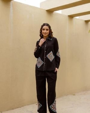 Embroidered Cotton Shirt With Pants