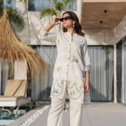 Floral designed embroidered Co-ord set