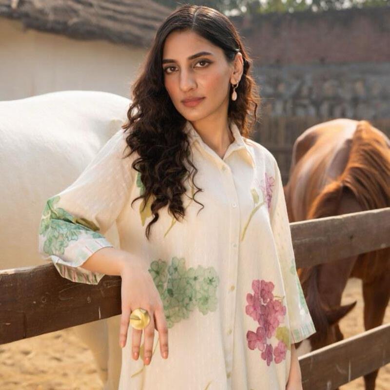 Floral Cotton Shirt Tunic With Pant