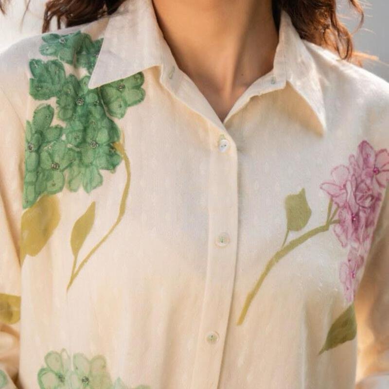 Floral Cotton Shirt Tunic With Pant