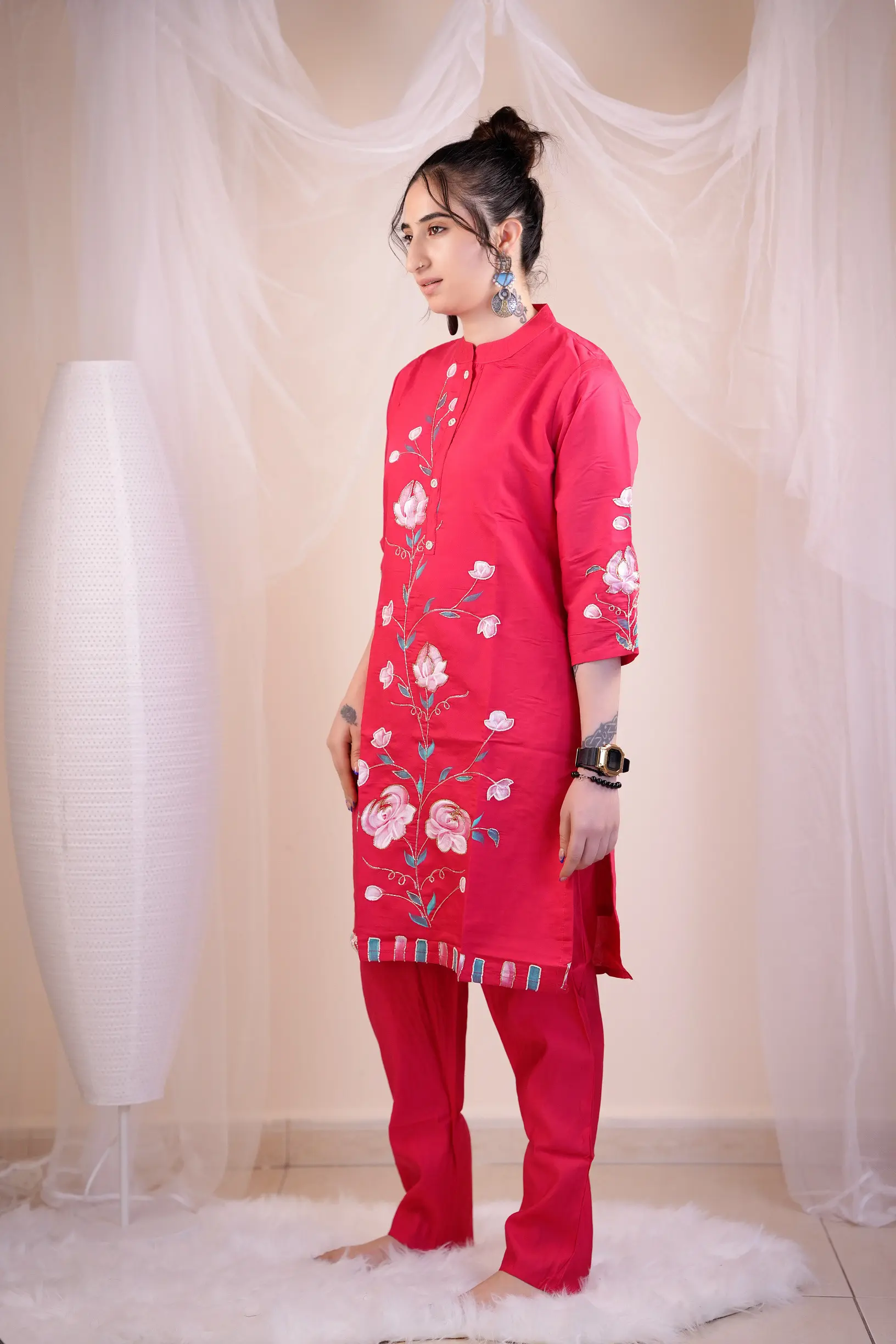 Alizey printed red co-ord set (2 piece)