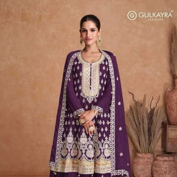 Flory gold Chinon Ghagra suit