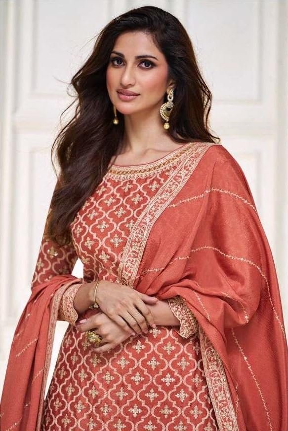 Embroidered Straight Ghagra Style Suit
