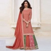 Embroidered Straight Ghagra Style Suit
