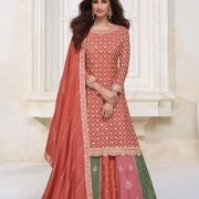 Embroidered Straight Ghagra Style Suit