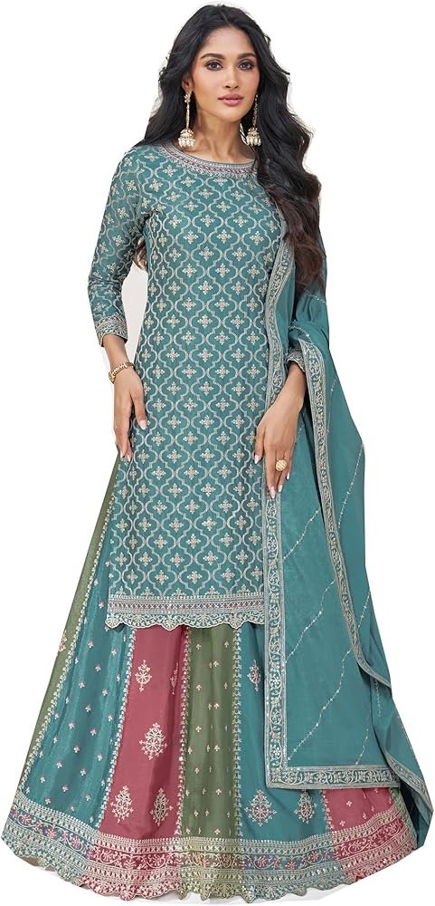 Aashirwad Collection Embroidered Straight Ghagra Style Salwar Suit