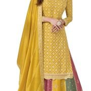 Aashirwad Collection 3 Piece Embroidered Straight Ghagra Style Salwar Suit