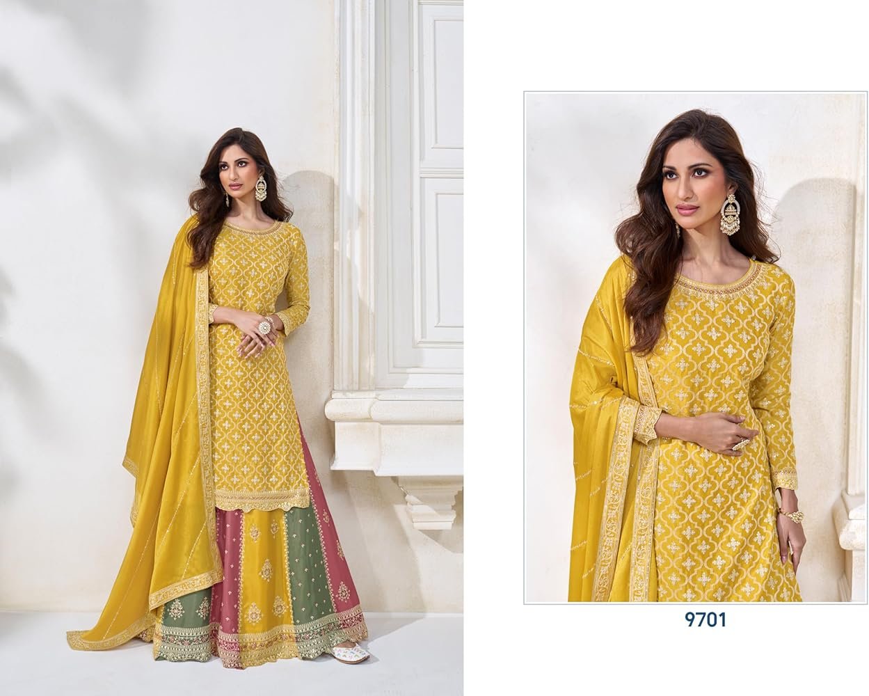 Aashirwad Collection 3 Piece Embroidered Straight Ghagra Style Salwar Suit