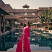 Rani Georgette Plain Work Readymade Lehenga Choli