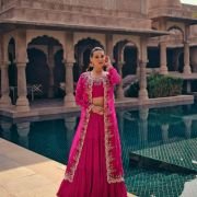 Rani Georgette Plain Work Readymade Lehenga Choli