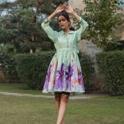 Pastel Floral Fit And Flare Dress