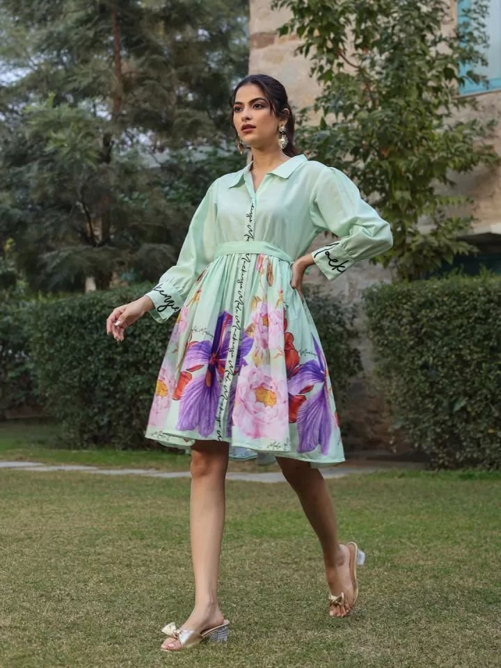 Pastel Floral Fit And Flare Dress