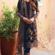 NAVY BLUE PAKISTANI LAWN COTTON WITH PATCH WORK