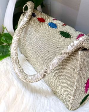 Designer clutch box handbag multicolor