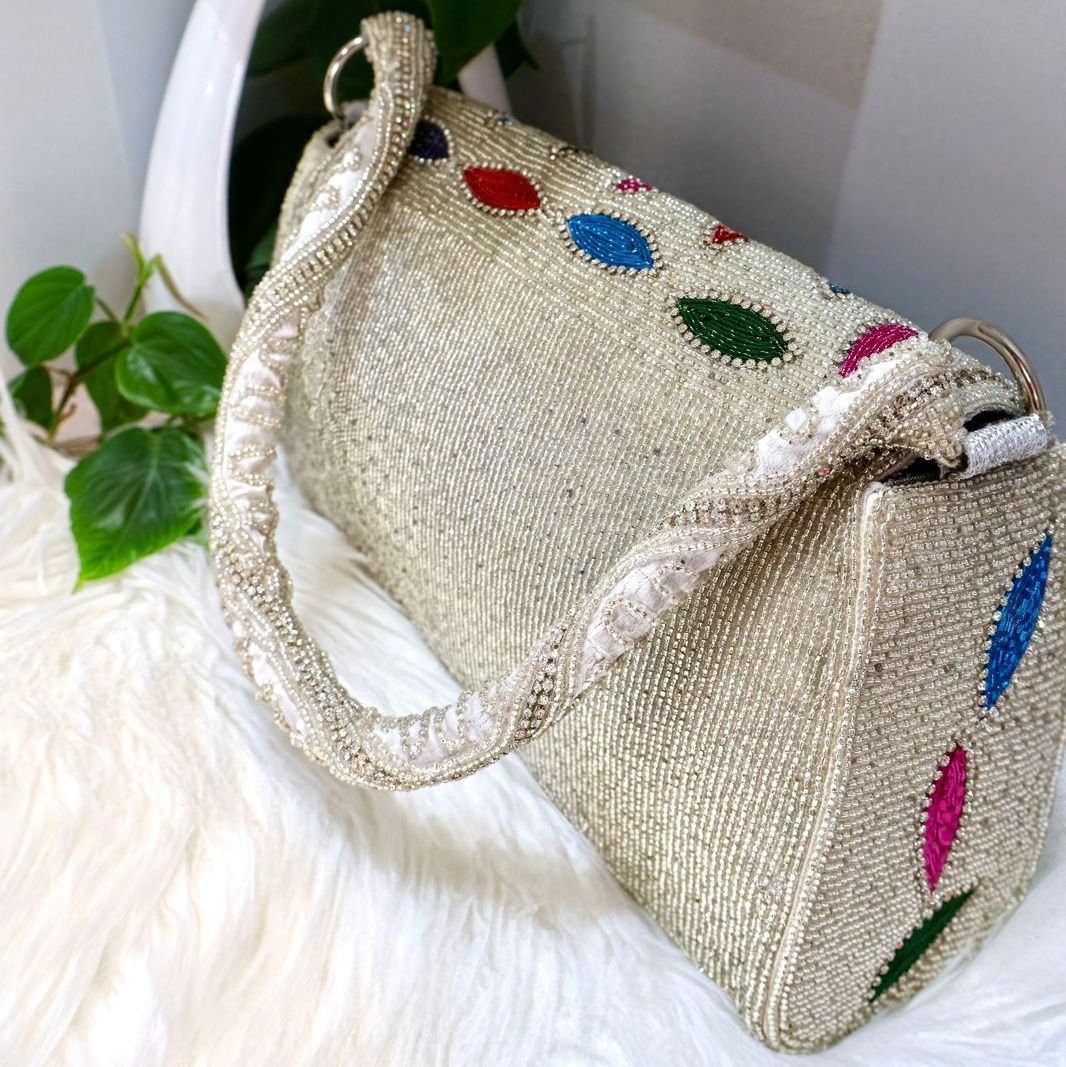 Designer clutch box handbag multicolor