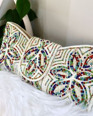 Embellished Beaded Clutch Bag