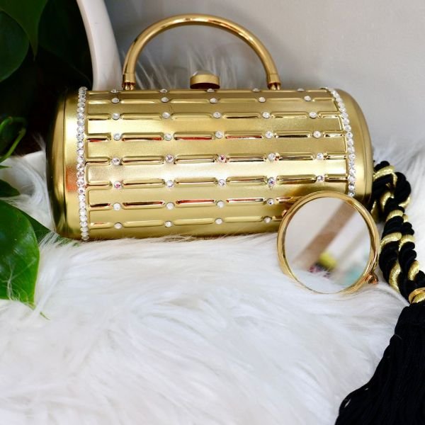 Golden Radiance Embellished Clutch
