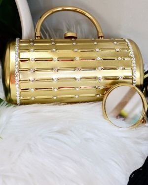 Golden Radiance Embellished Clutch
