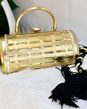 Golden Radiance Embellished Clutch