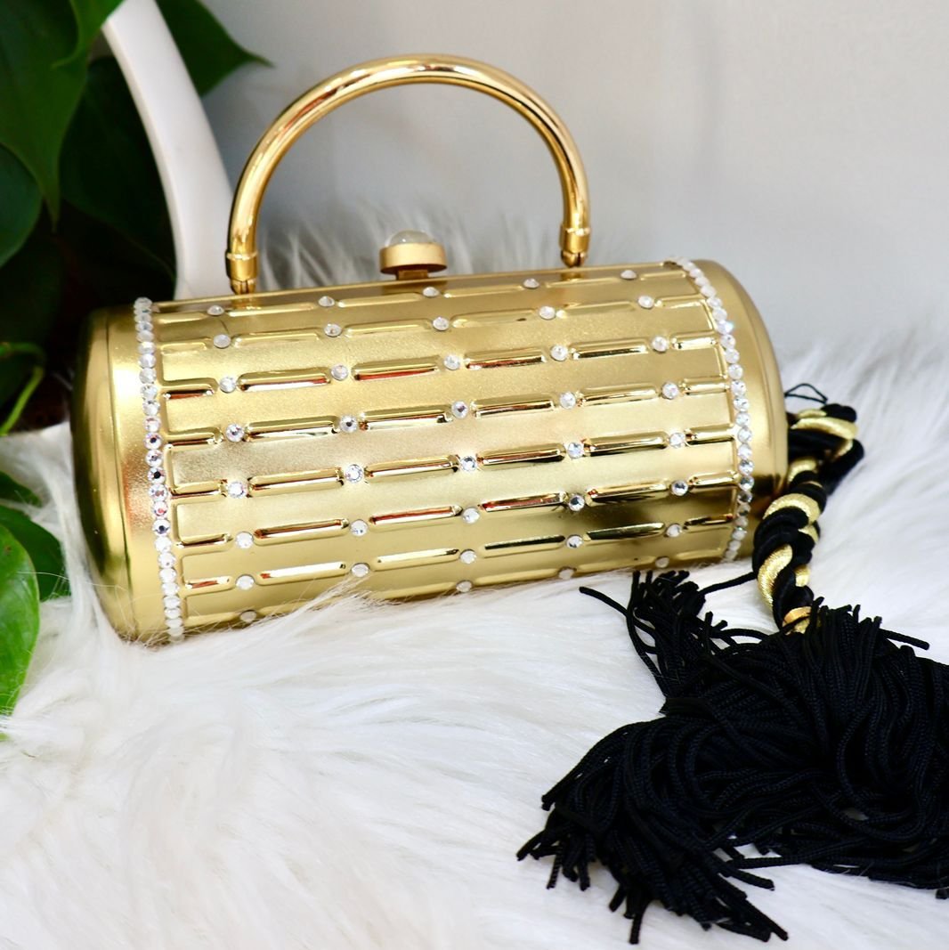 Golden Radiance Embellished Clutch