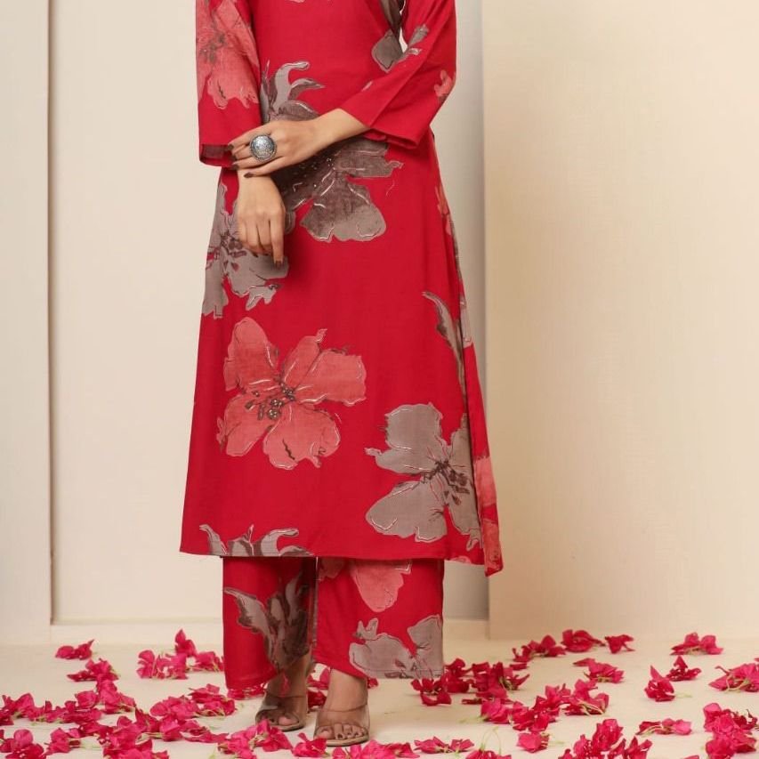 Crimson Blossom Co-ord Set