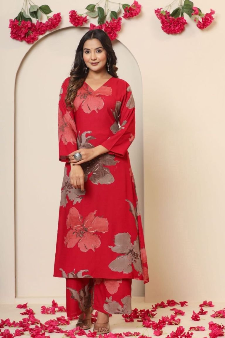 Crimson Blossom Co-ord Set