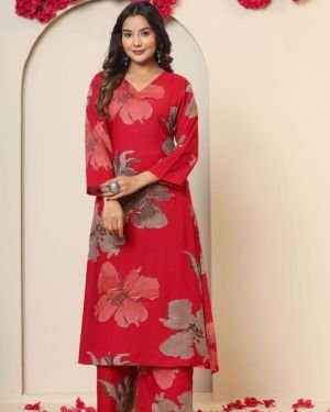 Crimson Blossom Co-ord Set