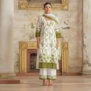 Olive Blossom Embroidered Lawn Suit