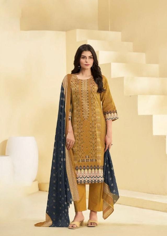 Festive Wear Mustard Yellow Pant Style Suit