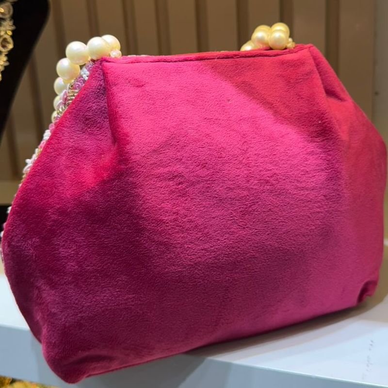 Design Embroidery Silk Handcrafted Potli in Pink