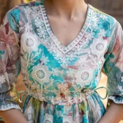 Sea Green Tunic with Multi-Design Embroidery