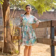 Sea Green Tunic with Multi-Design Embroidery